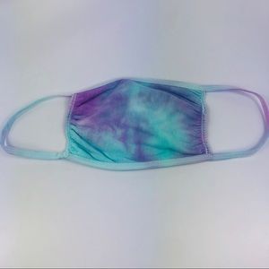 Washable Green and Light Purple Tie Dye Face Mask